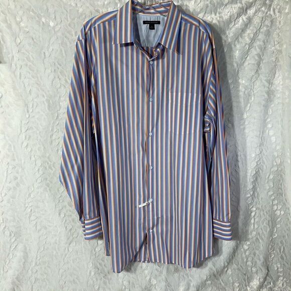Banana Republic Men's Vertical Stripe Casual Button Front Long Sleeves Shirt Siz - Picture 15 of 15